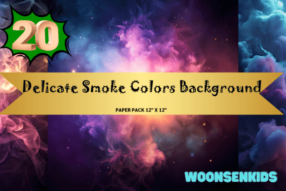 20 Delicate Smoke Colors Background Watercolor PNG