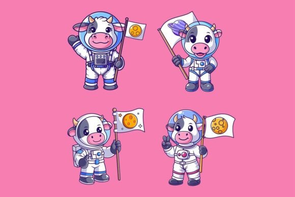 A Cute Cow Dressed As an Astronaut
