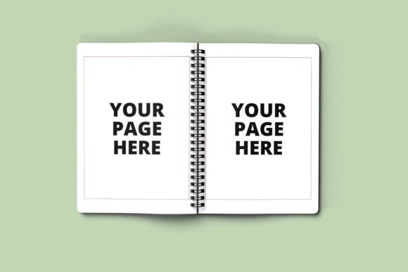 A5 Open Notebook Mockup: Realistic Design Showcase