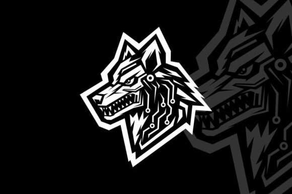 Angry Wolf Robot Mascot Animal Esport