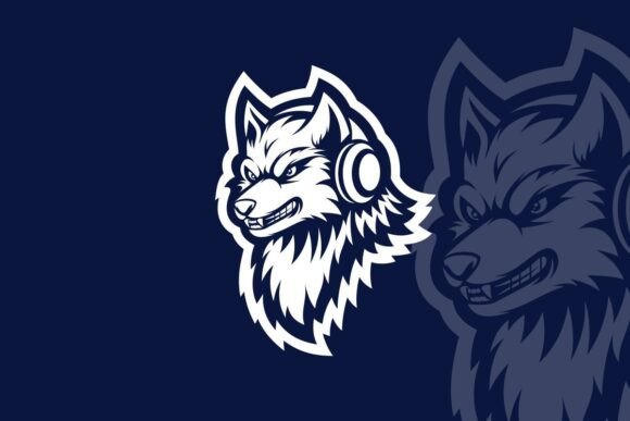 Angry Wolf with Headphone Mascot: A Bold Symbol for Modern Creativity
