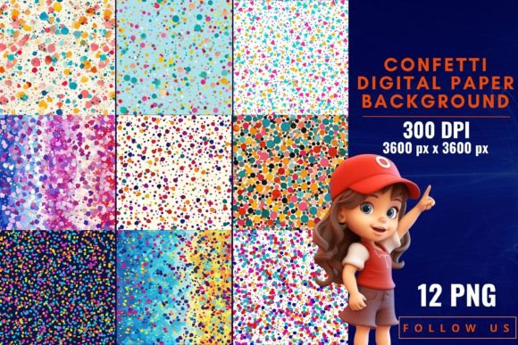 Celebrate Your Designs with Confetti Digital Paper Backgrounds