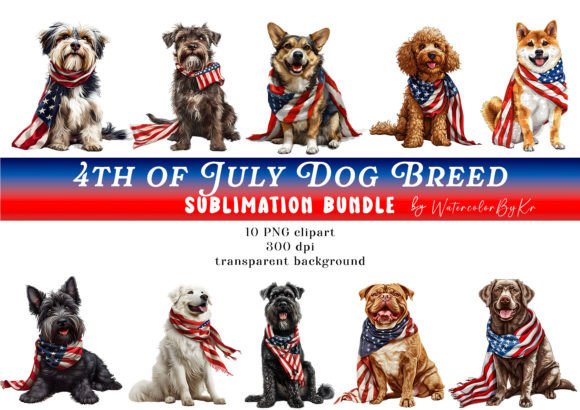 Celebrating Independence Day with the Patriotic 4th July Dog Breed Bundle