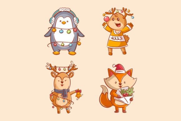 Cute Animals with Decorative Lights: A Creative and Practical Resource for Designers