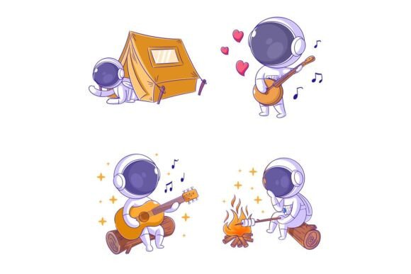 Cute Astronaut Camping, Cartoon Style: A Creative Tool for Modern Workflows