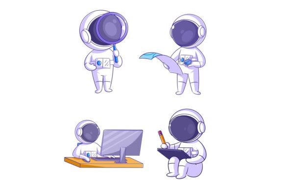 Cute Astronaut Looking for Something