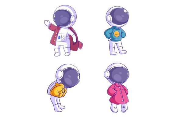 Cute Astronaut Wearing a Jacket Cartoon
