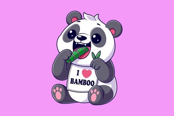Cute Panda is Eating Bamboo: A Versatile Design Element for Modern Creatives