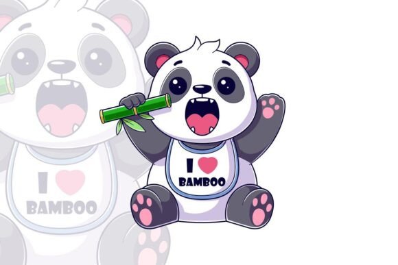 Cute Panda is Excited to Eat Bamboo: A Guide to Using This Adorable Design