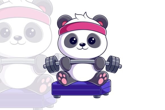 Cute Panda is Working Out Gym: A Trendy Addition to Creative Workflows
