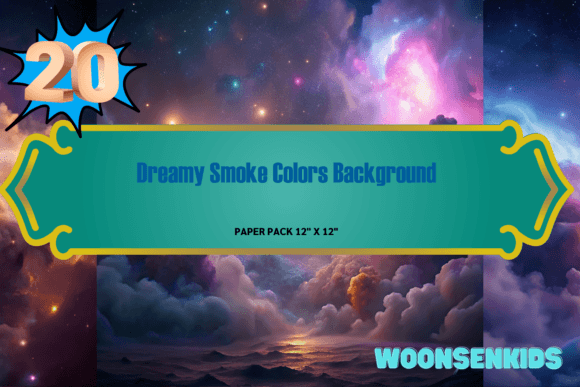 Dreamy Smoke Colors Watercolor PNG Digital Paper