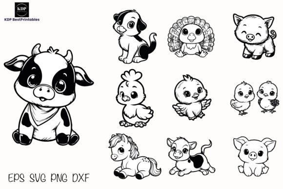 Farm Animals SVG Bundle: Cute Animals V3