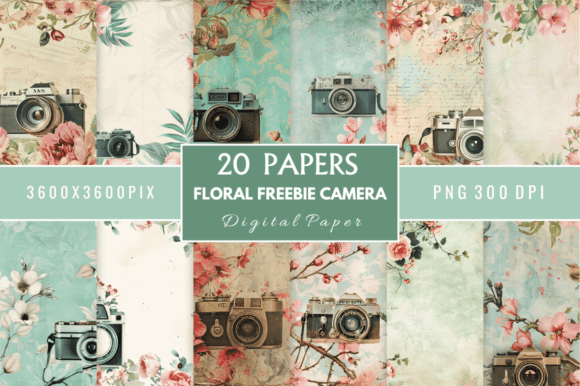 Floral Freebie Camera Digital Paper: A Creative Resource for Designers and Enthusiasts