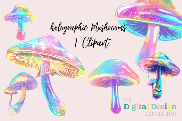 Holographic Iridescent Mushroom Clipart: A Practical Review of a Versatile Digital Asset