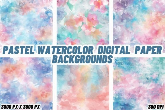 Pastel Watercolor Digital Paper for Serene Designs