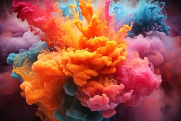 Rainbow Color Collision Art Effect