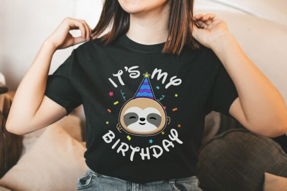 Sloth Birthday T-Shirt Design: A Fun and Creative Choice for Your POD Store