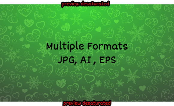 Snowflakes Hearts Curls Green Colors: A Festive Design Bundle for Creative Professionals