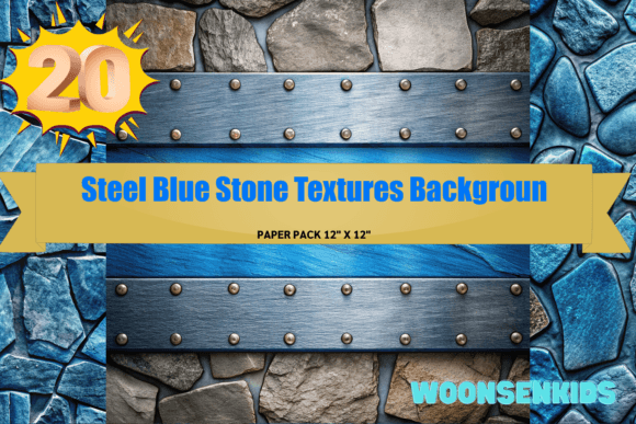Steel Blue Stone Textures in Watercolor: A Versatile Digital Asset for KDP and Creative Design