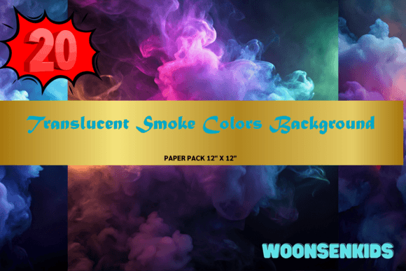 Translucent Smoke Colors Watercolor Digital Paper
