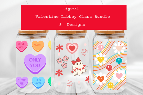 Valentines Libbey Glass Can SVG for Creative Projects