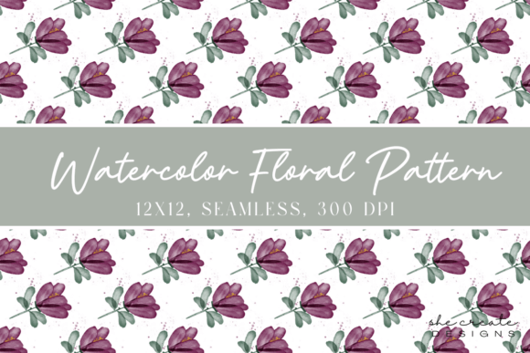 Watercolor Floral Seamless Pattern Collection